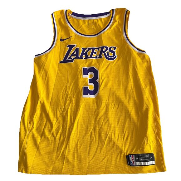 Nike Los Angeles Lakers Anthony Davis Jersey Men's XXL Purple Yellow Swingman #3 - Picture 2 of 9